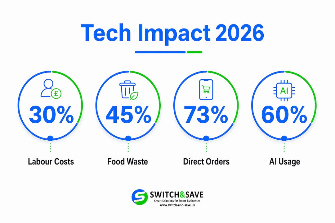 Infographic showing restaurant technology impact statistics