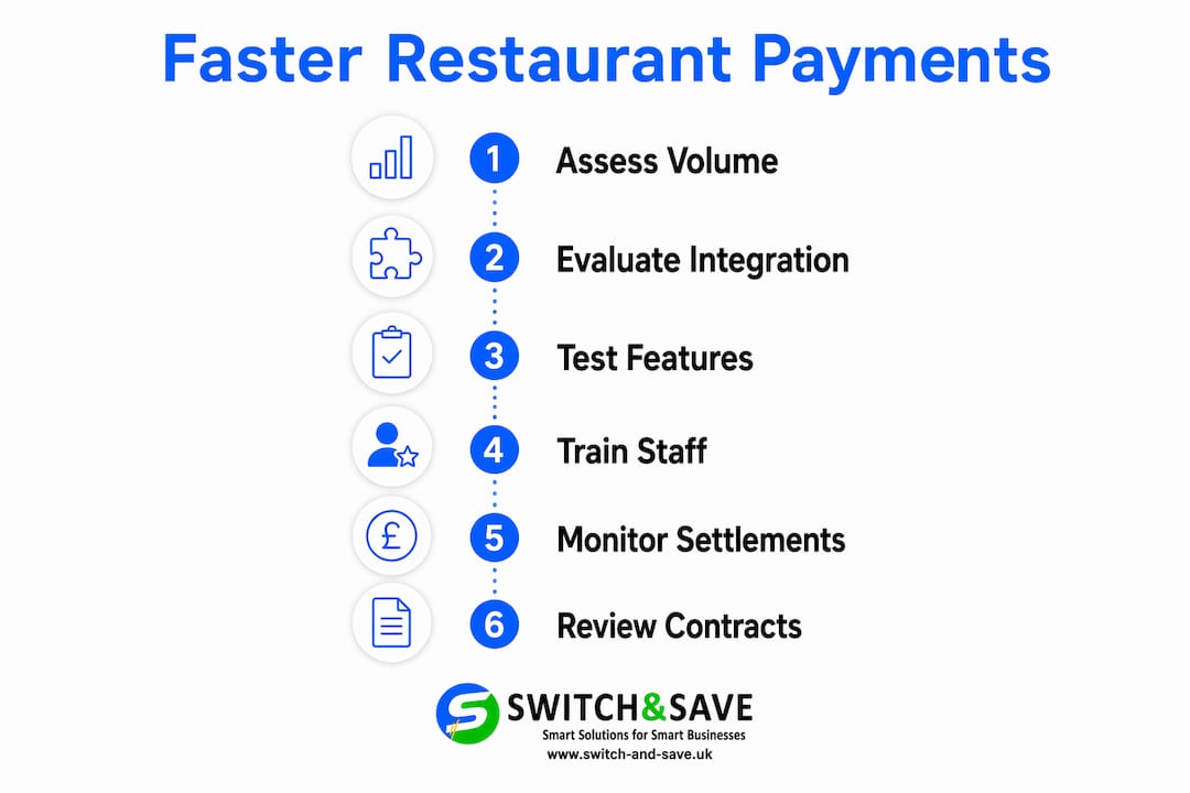 Infographic showing steps to improve restaurant payment efficiency