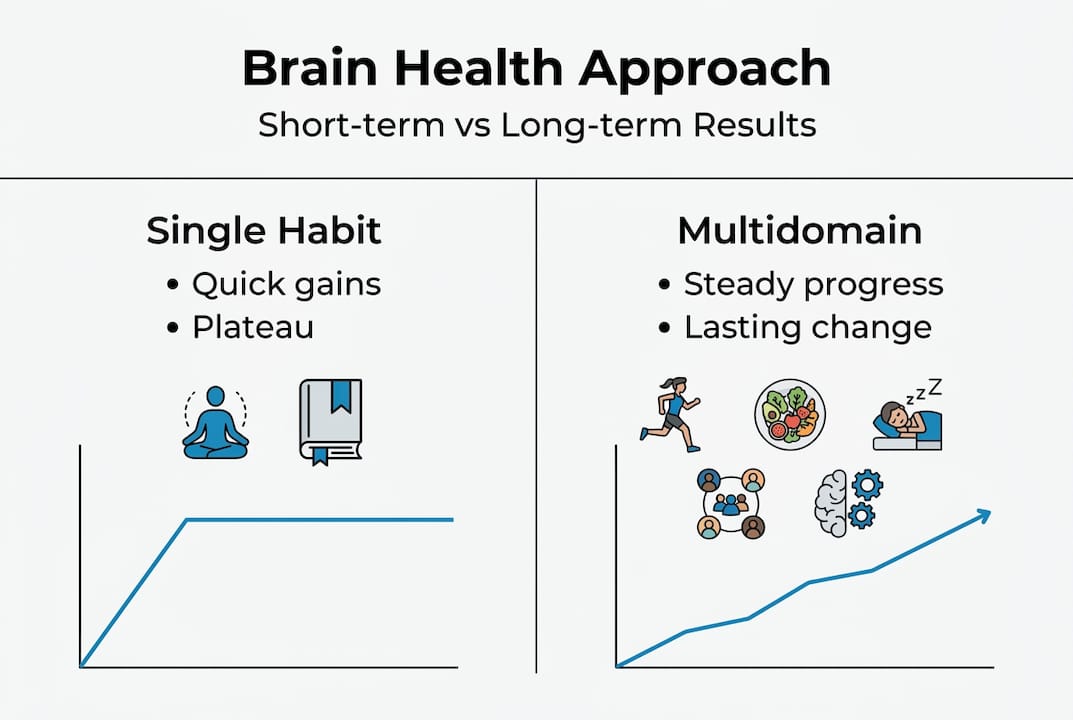 Infographic comparing brain health strategies