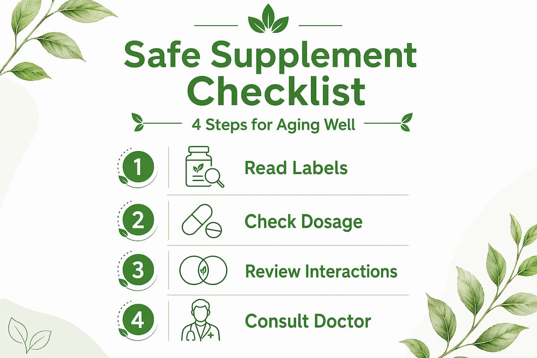 Infographic safe supplement checklist four steps