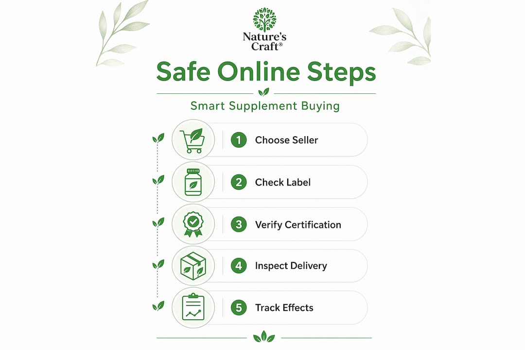 Infographic steps safe online supplement purchase