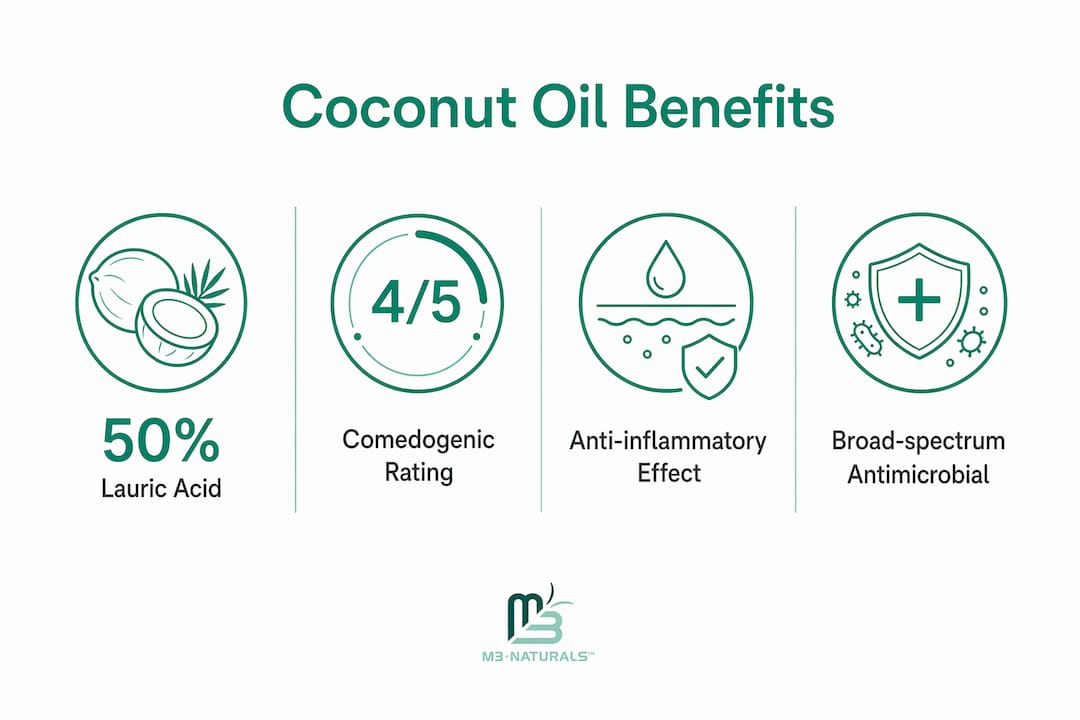 Infographic highlighting key coconut oil benefits