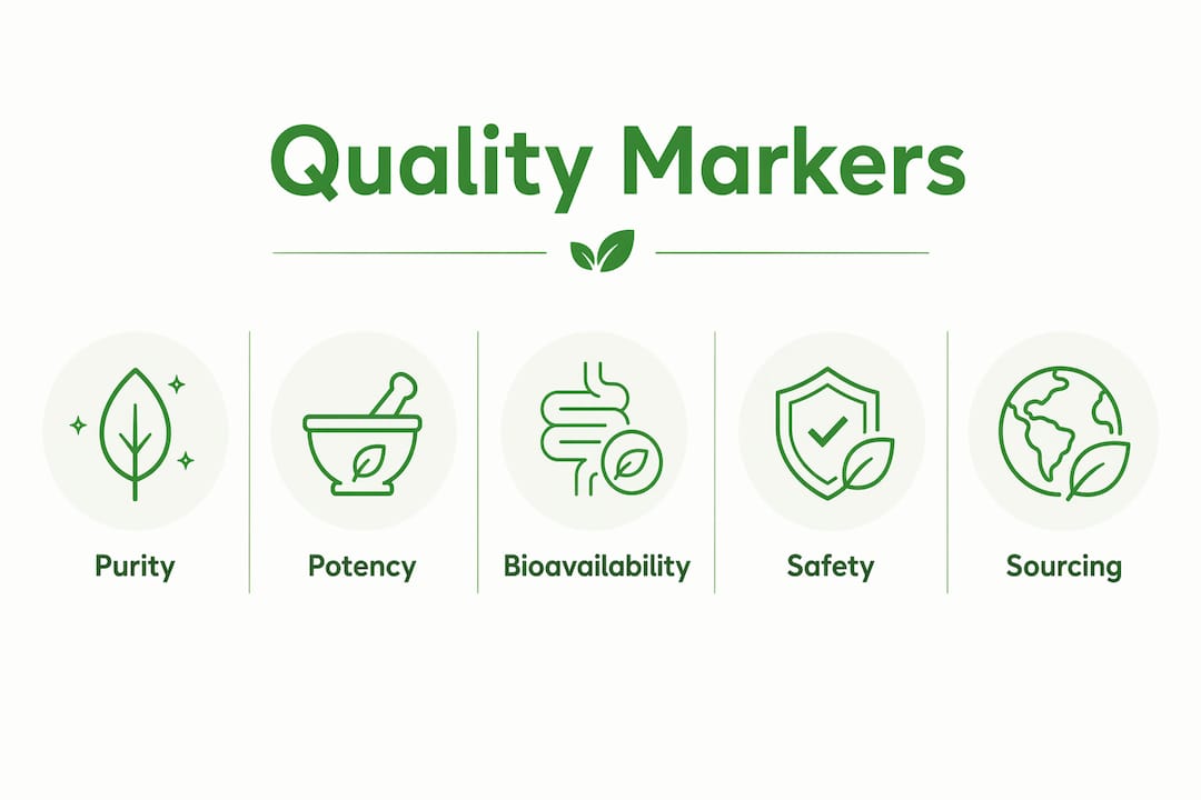 Infographic showing quality markers for joint supplements