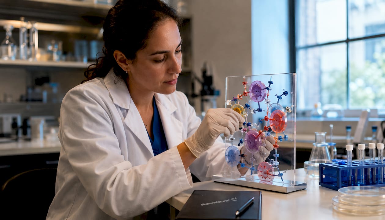 Scientist handling inflammation cell model in lab