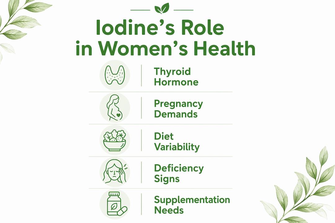 Infographic showing iodine’s role in women’s health