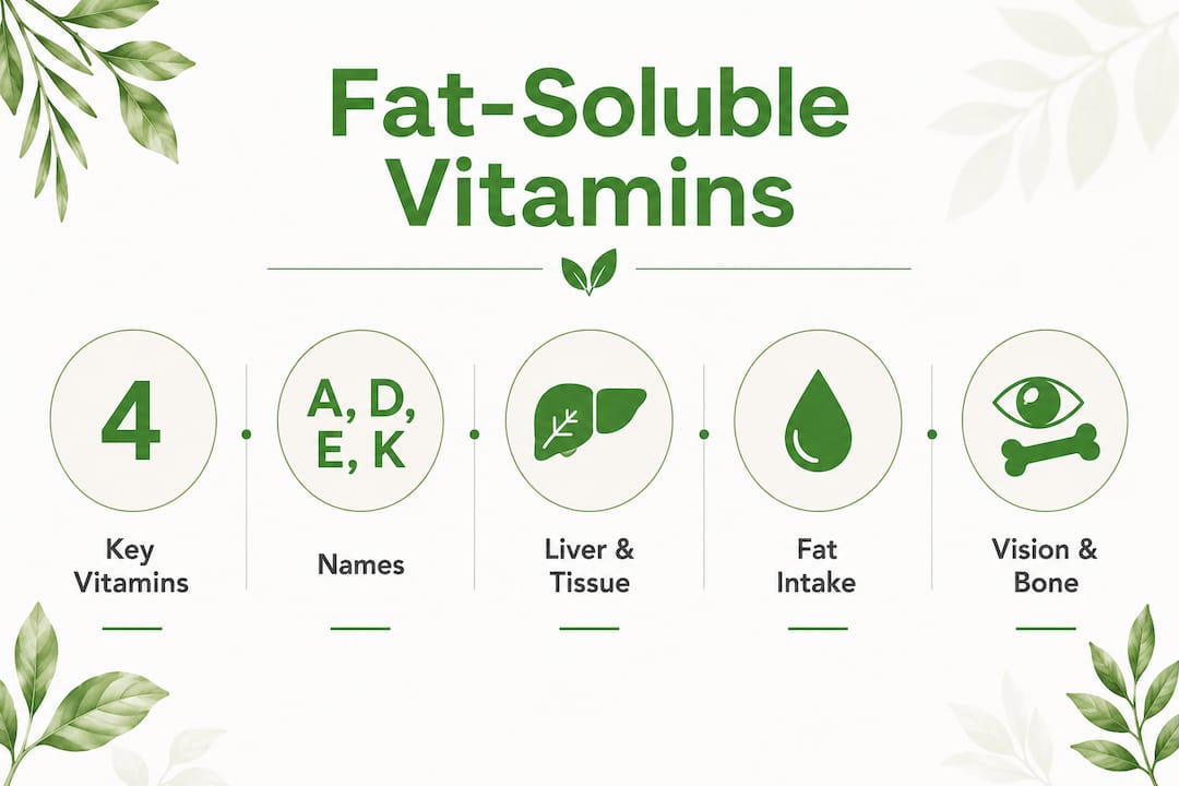 Infographic showing fat soluble vitamins overview