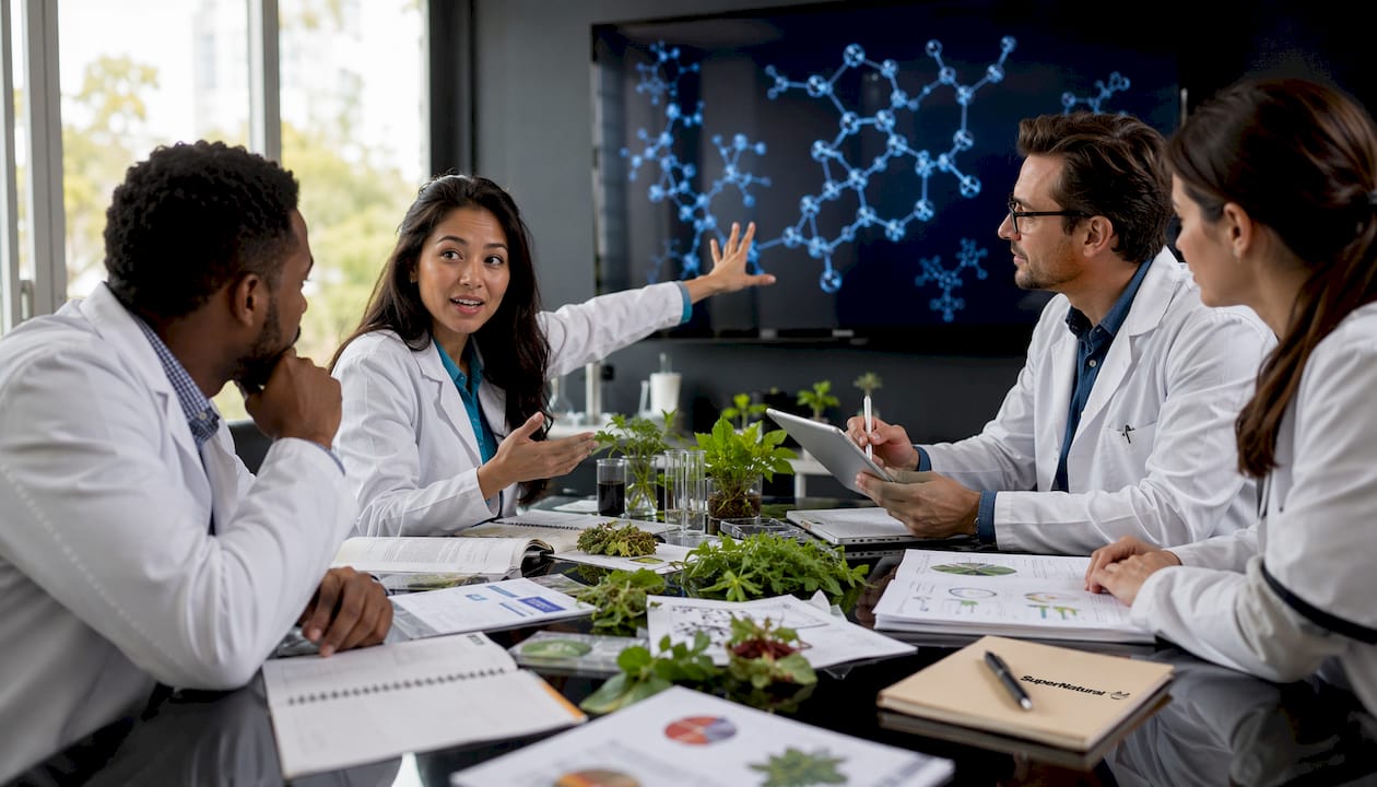 Researchers collaborating on phytonutrient disease prevention research