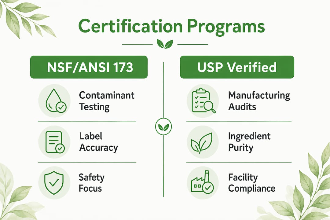 Infographic comparing two major certification programs