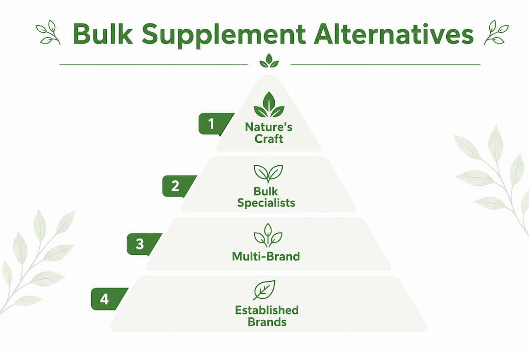 Pyramid infographic ranking bulk supplement alternatives