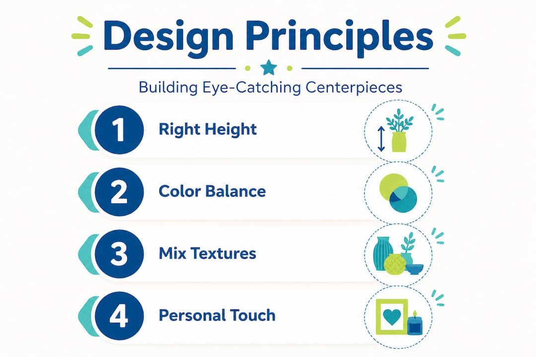 Infographic diagram of centerpiece design steps