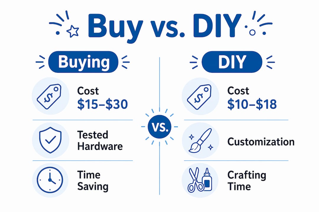 Infographic comparing buying and DIY Minecraft pinatas