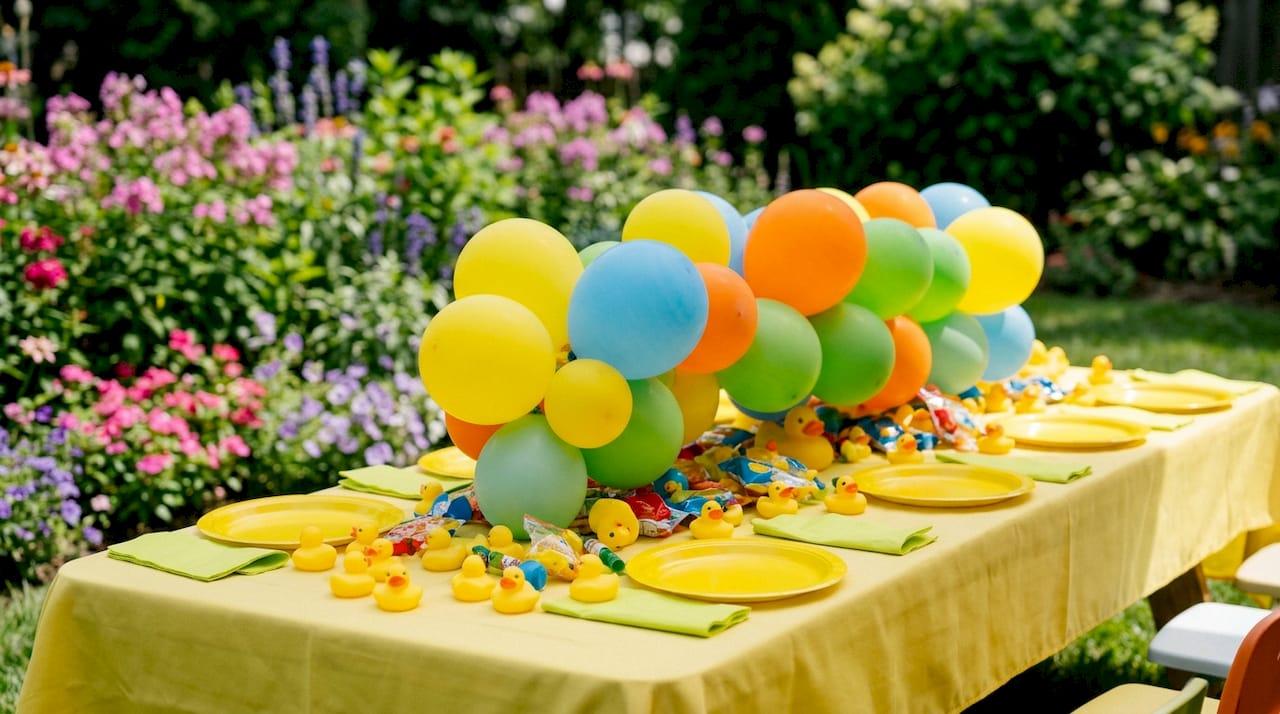 Toddler-friendly rubber ducky party table