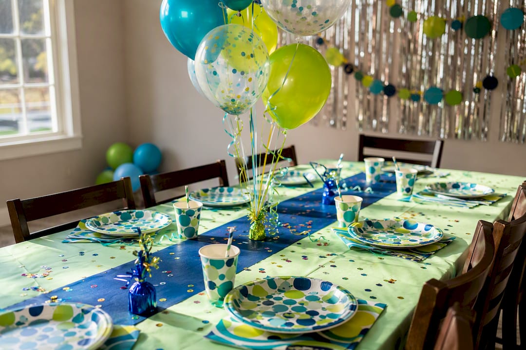 Coordinated graduation party table decor