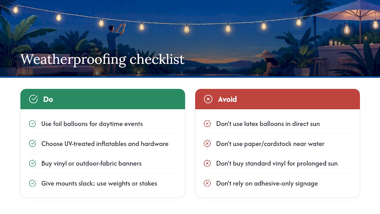 Weather Considerations and Decoration Durability — overview diagram