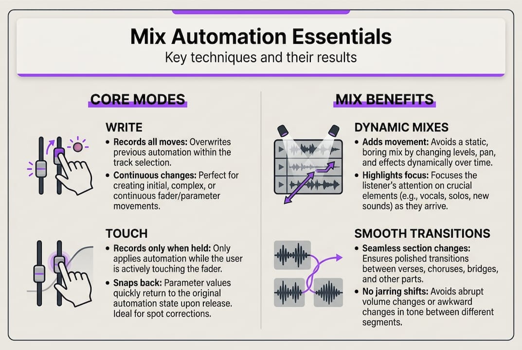 Infographic of core automation modes and benefits