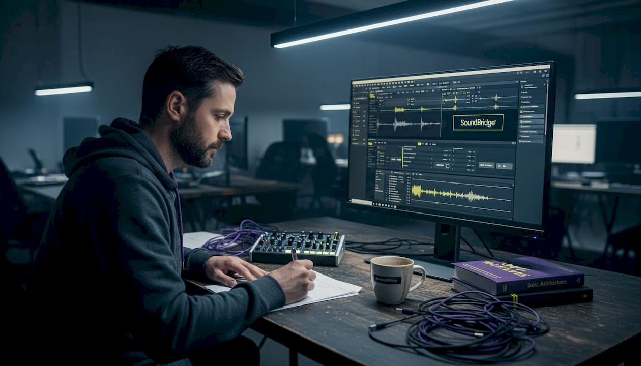 Sound designer using synthesis and sampling tools