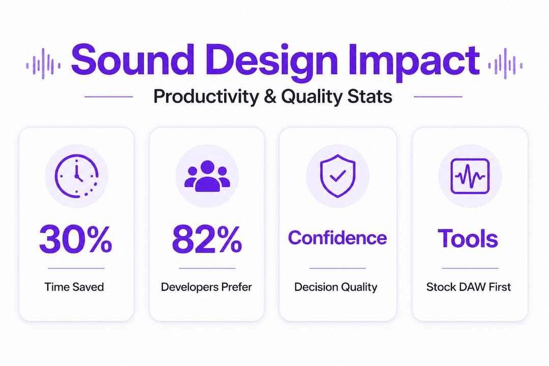 Infographic of sound design productivity stats