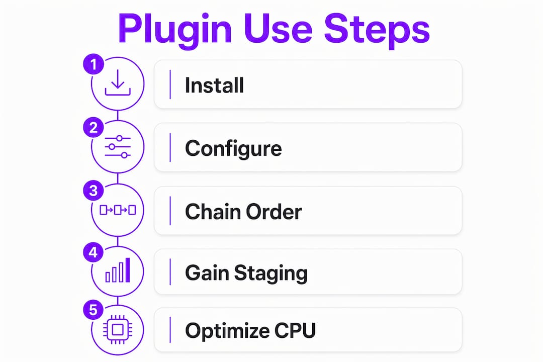 Infographic showing step-by-step plugin use process