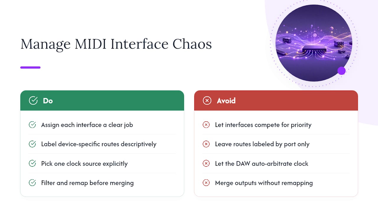 Managing Multiple MIDI Interfaces Without Chaos — overview diagram