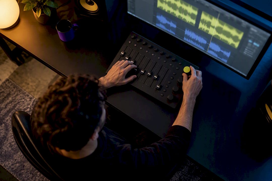 Engineer configuring parallel audio signal paths