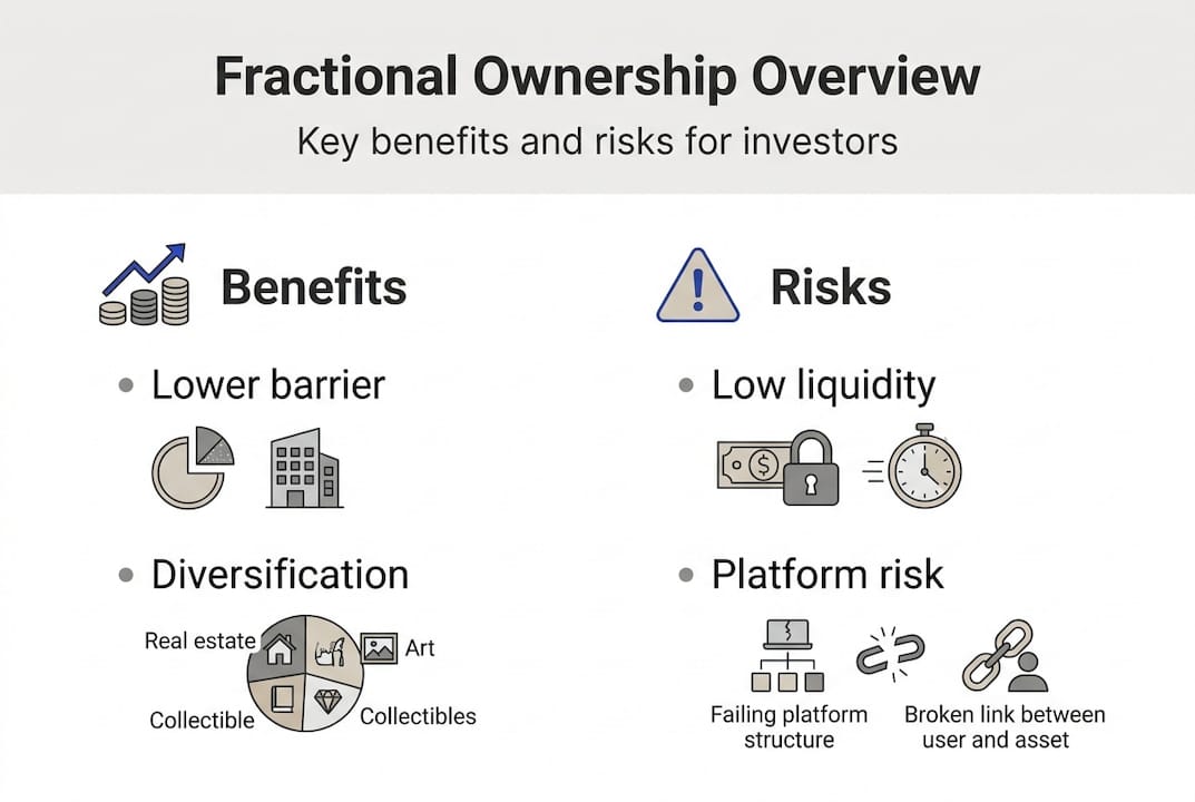 Infographic outlining fractional ownership pros and cons