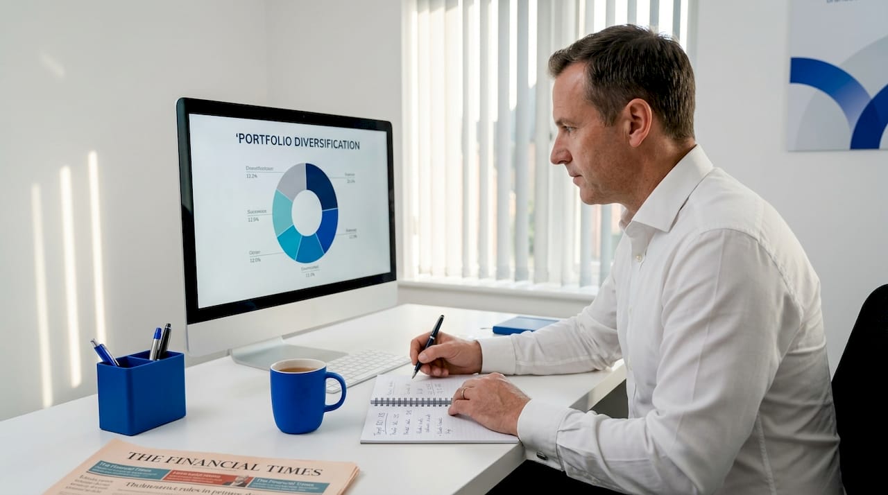 Man reviewing diversified loan investment portfolio