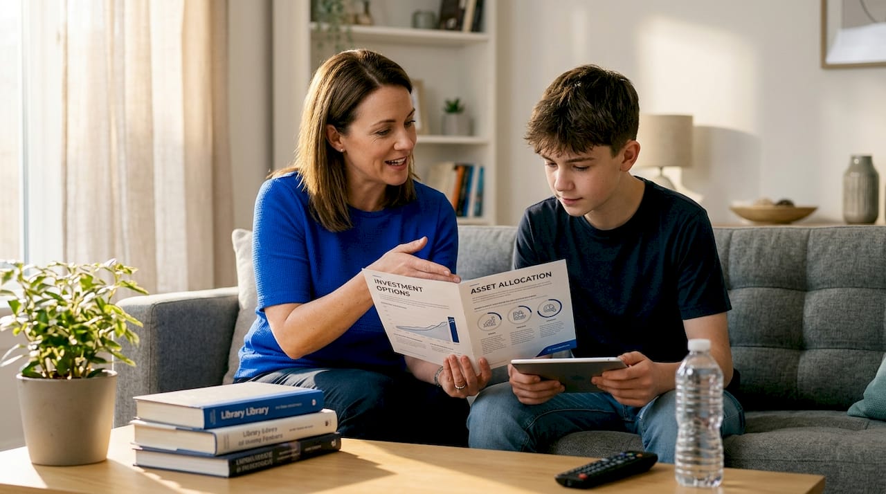 Mother explains diversified assets to teenager