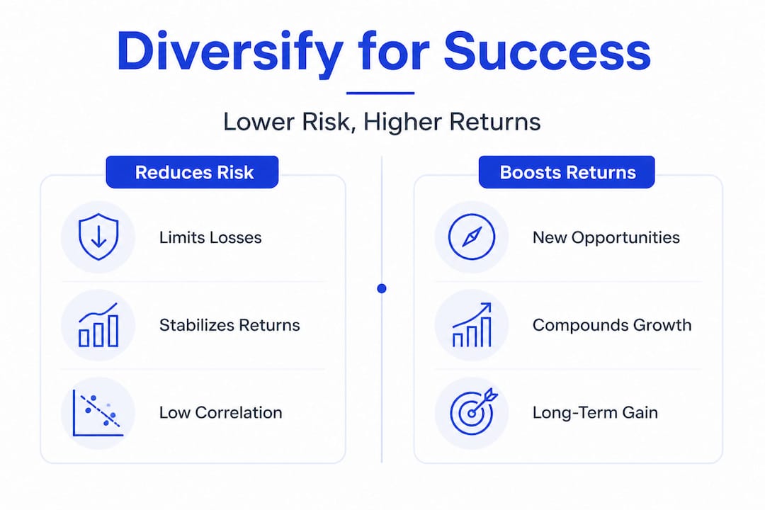Infographic comparing risk reduction and return boost