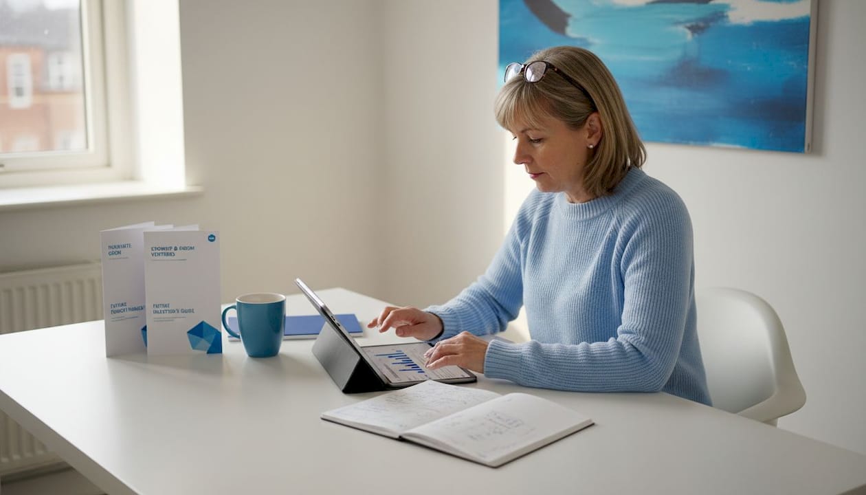 Angel investor reviewing startup profile