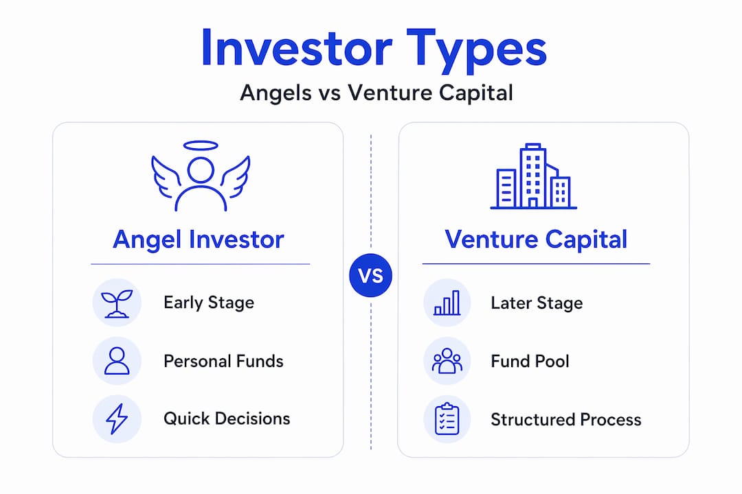 Infographic comparing angel and venture capital