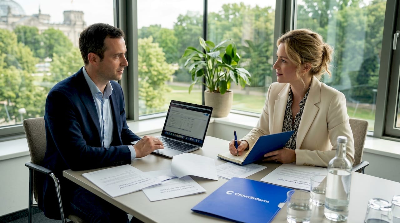 Venture fund meeting in Berlin conference room