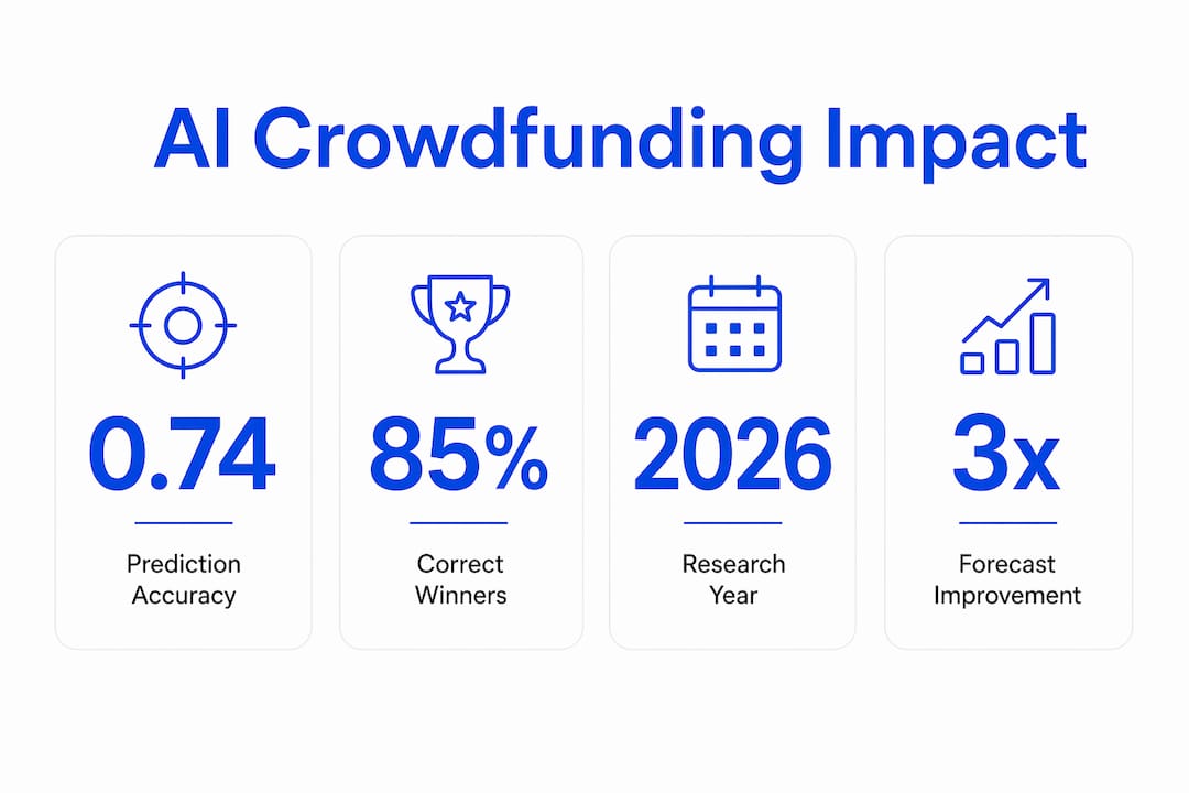 Infographic showing AI crowdfunding success statistics