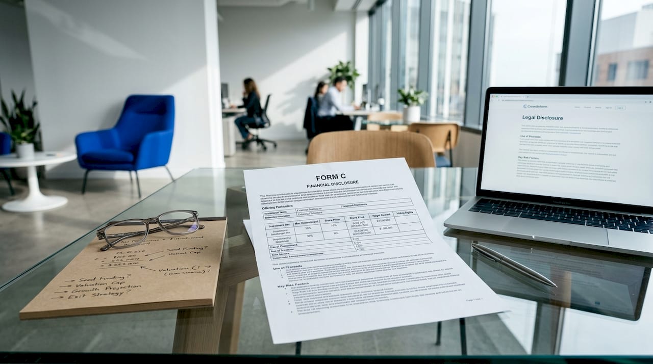 Close-up of financial disclosure documents on a desk