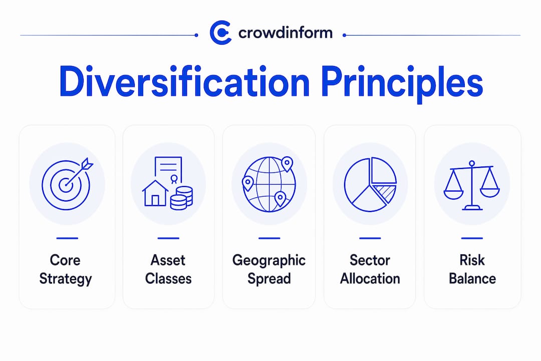 Infographic illustrating principles of investment diversification