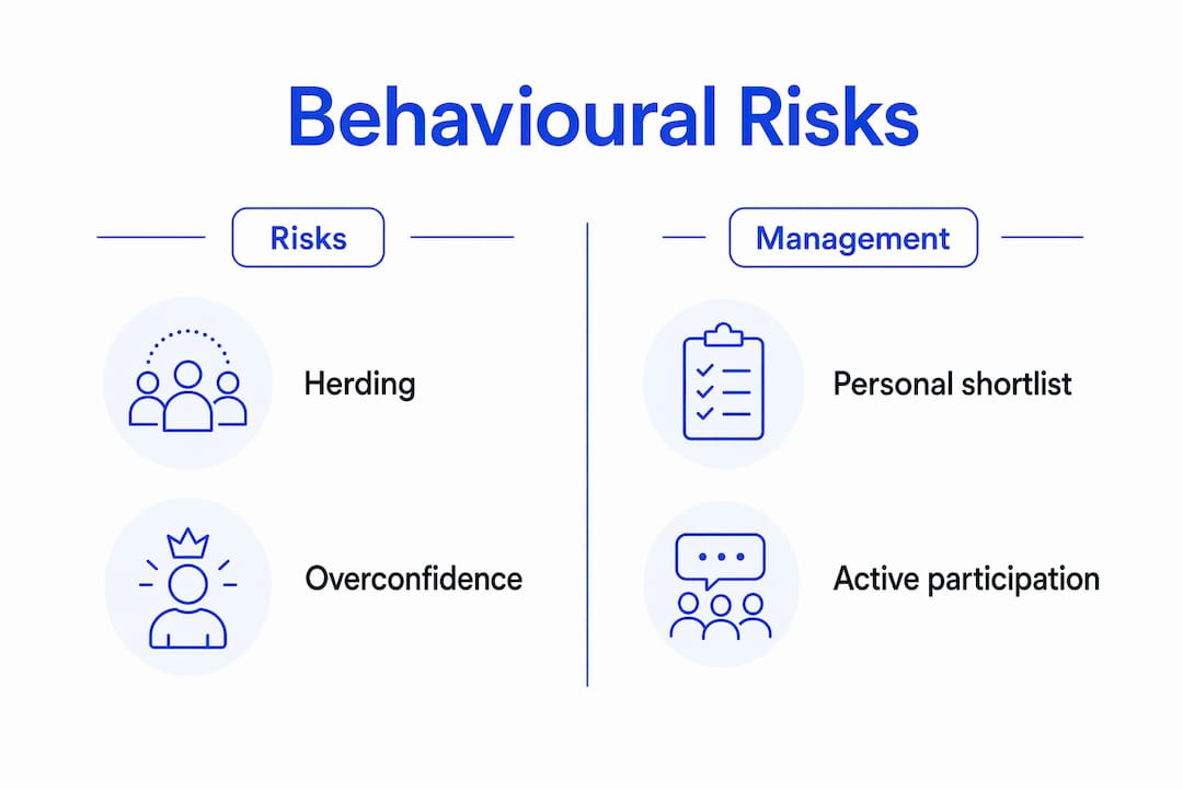 Infographic showing behavioural risks and management strategies