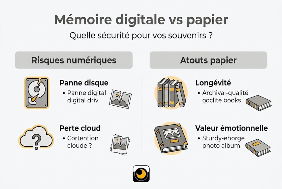 Infographie : mémoire numérique versus mémoire papier, quelles différences ?