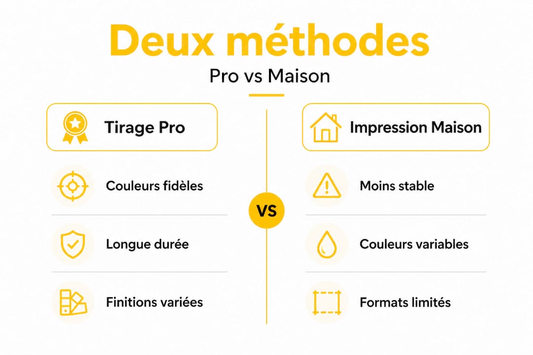 Infographie : les différences entre impression professionnelle et impression à la maison