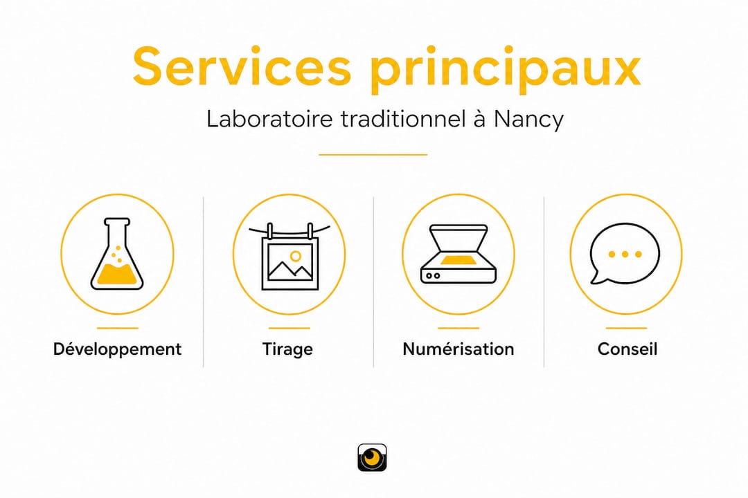 Découvrez en un clin d’œil les prestations incontournables d’un laboratoire photo grâce à notre infographie.