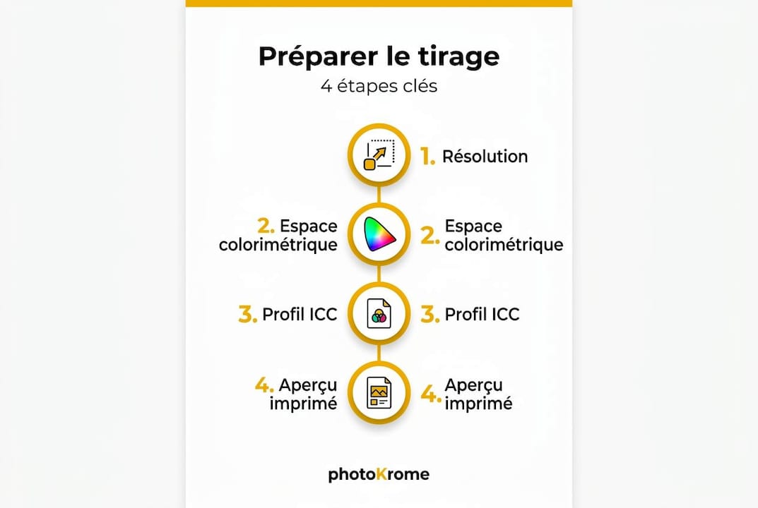 Infographie : les différentes étapes pour réussir la préparation d’un tirage photo