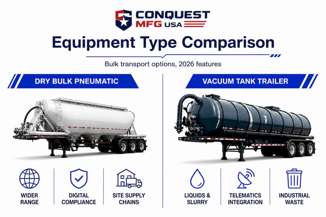 Bulk transport equipment comparison infographic