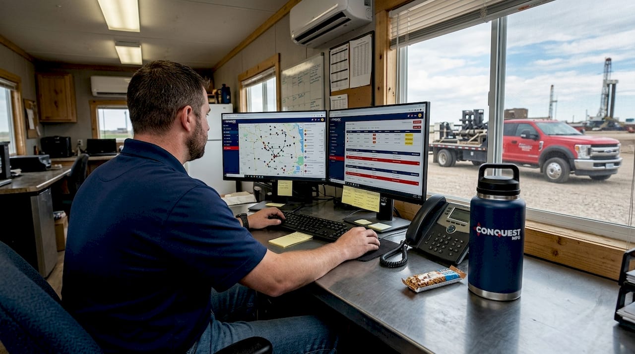 Logistics coordinator dispatching hot shot delivery