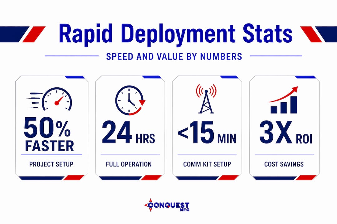 Infographic showing rapid deployment industry statistics