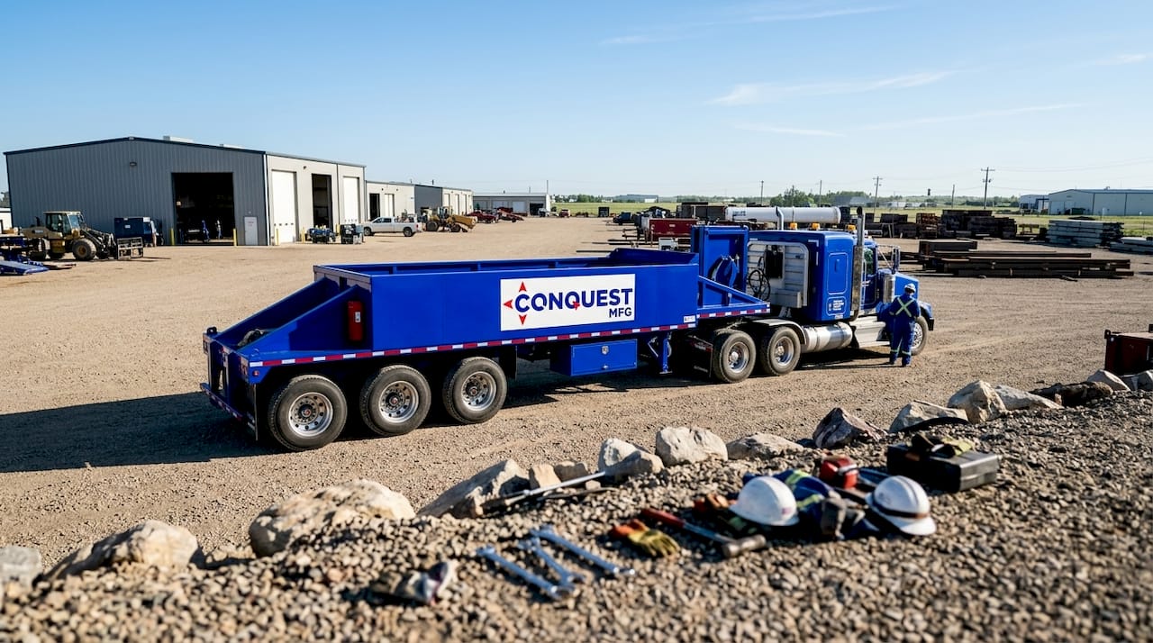 Specialized branded oilfield semi-trailer truck
