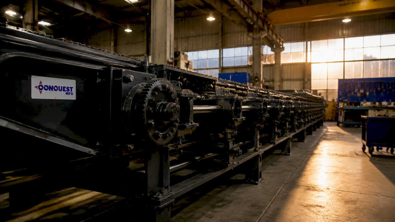 Close-up of factory machinery bottleneck equipment
