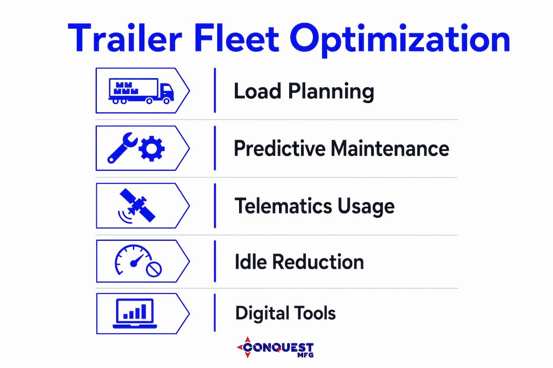 Infographic showing trailer fleet optimization steps and methods