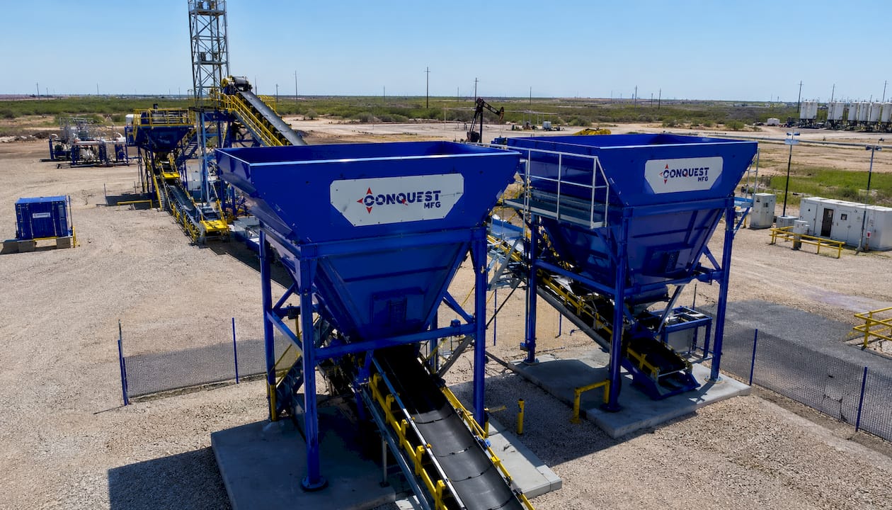 Overhead view of engineered bulk handling system