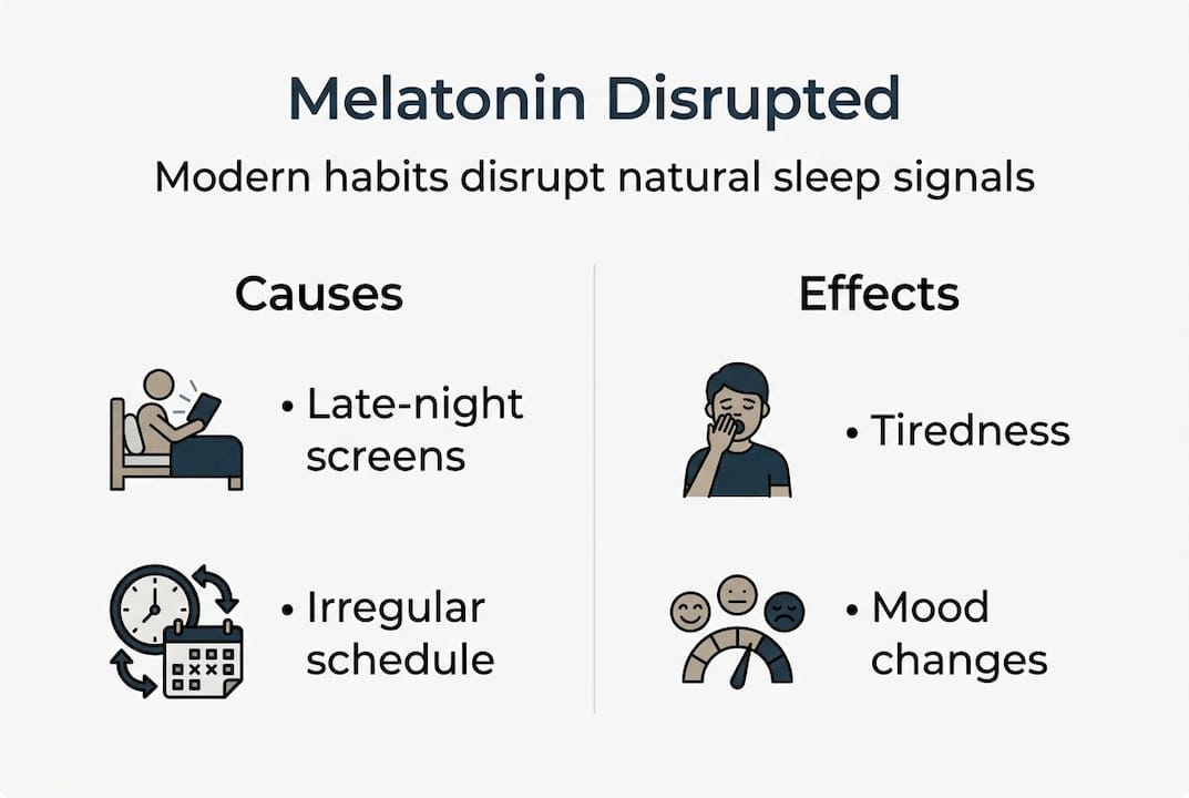 Infographic modern habits disrupt melatonin effects