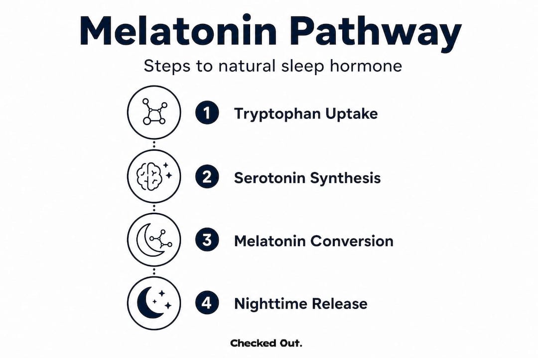 Infographic of natural melatonin production process