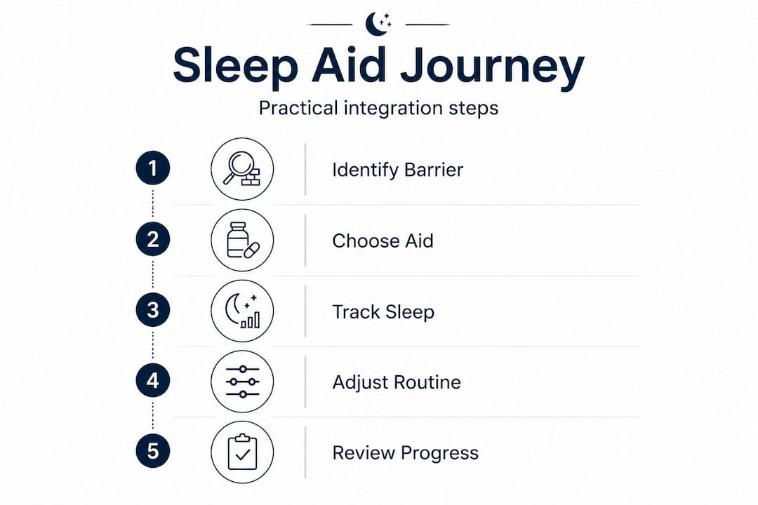 Infographic showing sleep aid integration steps