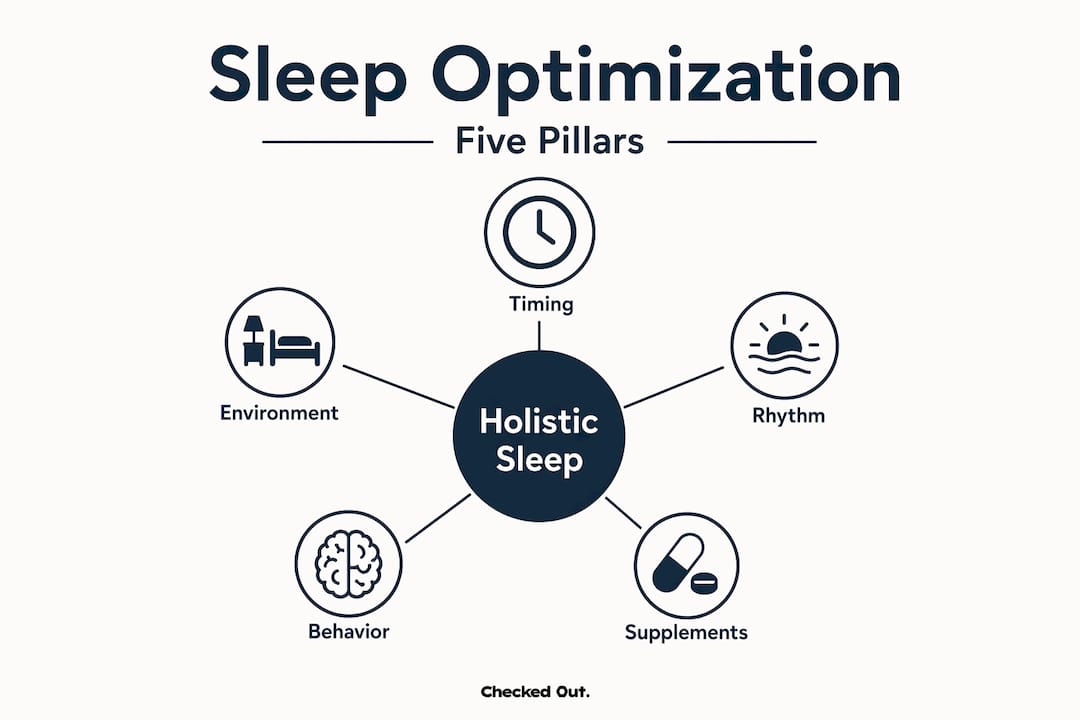 Infographic showing five pillars of sleep